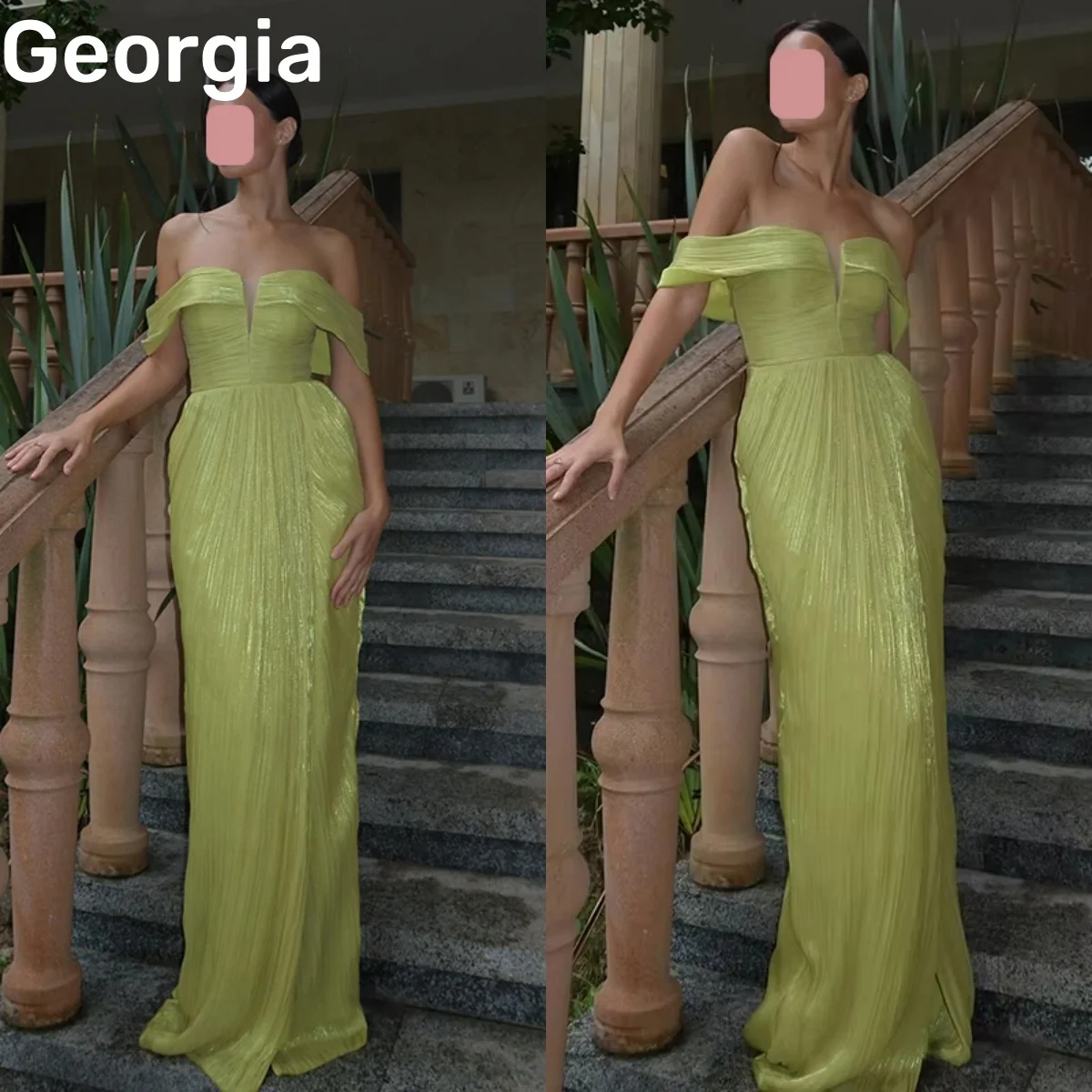 

Luxury Evening Dresses Green Customize A-Line Cocktail Dresses Off-The-Shoulder Wedding Party Dress Floor-Length Ruffle Short Sl