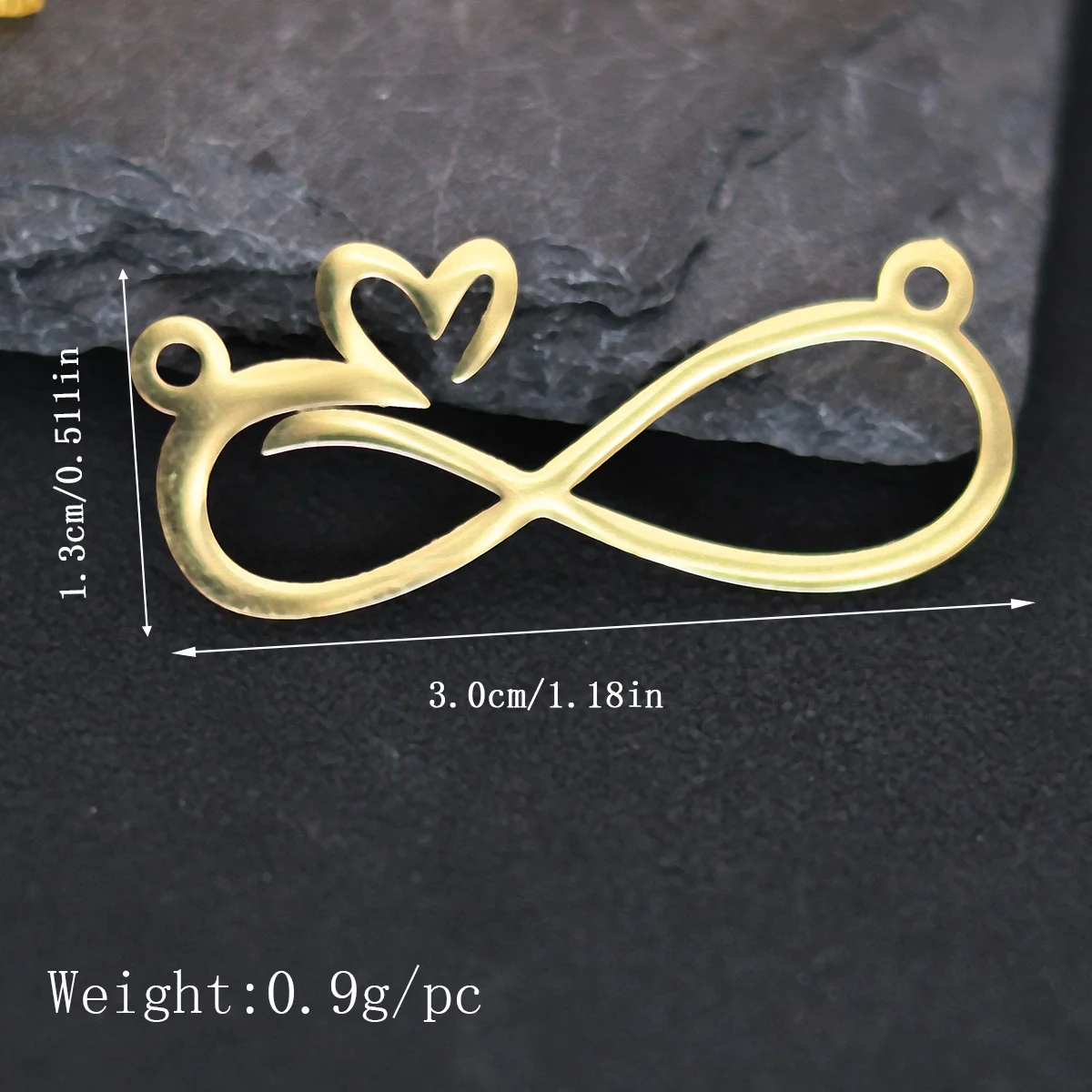 3pcs Stainless Steel Infinity With Heart Diy Jewelry Earring Making Charm Wholesale Bracelet Necklace Pendant Connectors