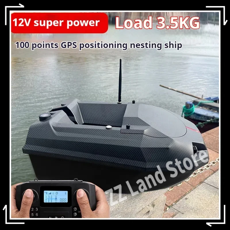 Gps Remote Control Bait Boat 12v Powerful Pulling Net Trolling Hook 100 Locating Points High Speed Night Fishing Carp  Boat Toys