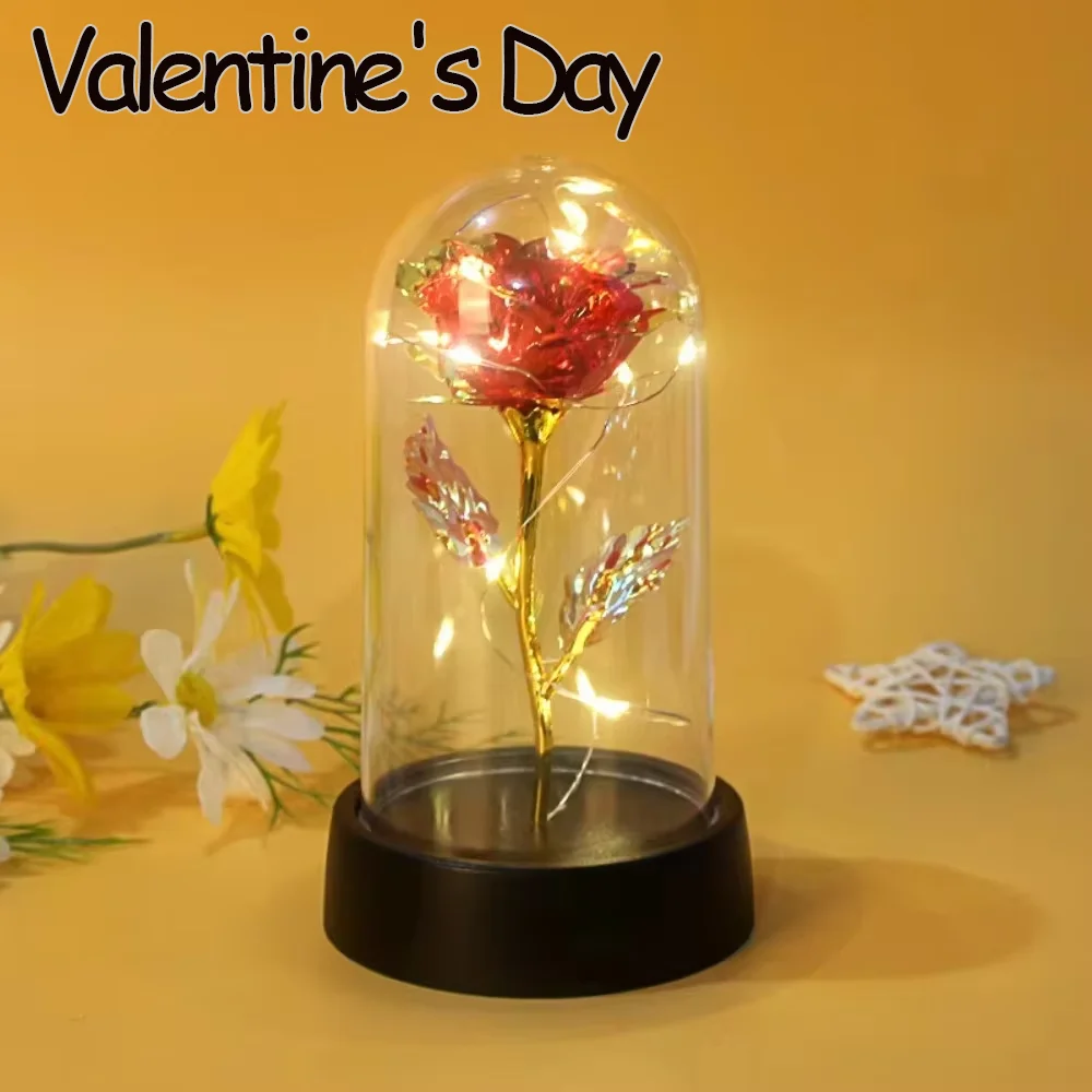 LED Simulation Rose Flower Light Beautiful Realistic Looking Night Light Eternal Flower Party Supplies Valentine's Day Gift 2025