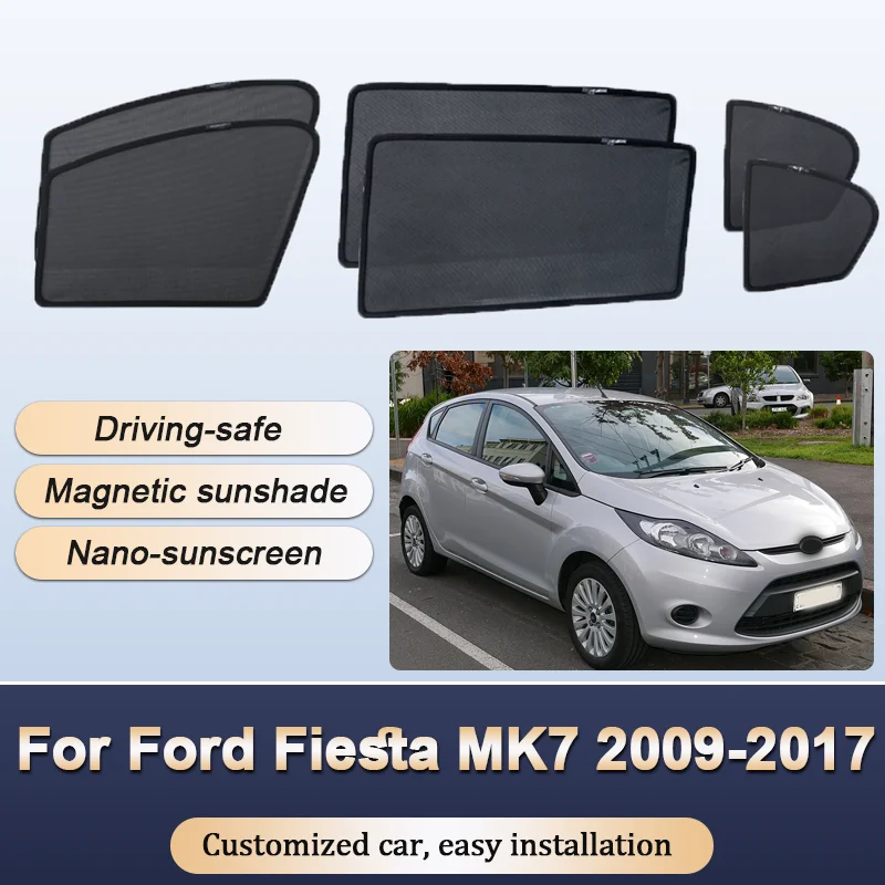Pare-soleil pour Ford Fiesta MK7, accessoires Mk6 Mark VI B299 2009 – 2017, pare-soleil à 5 portes, visière de Protection de la vie privée magnétique