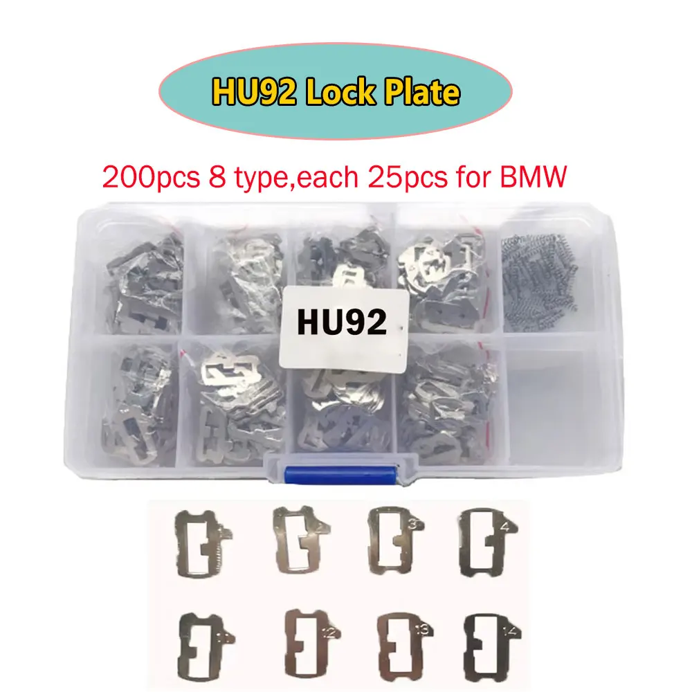 200Pcs/lot HU92 Lock Plate Car Key Lock Reed Plate for BMW Car Lock Repair Car Accessories 8 Types Each 25pcs