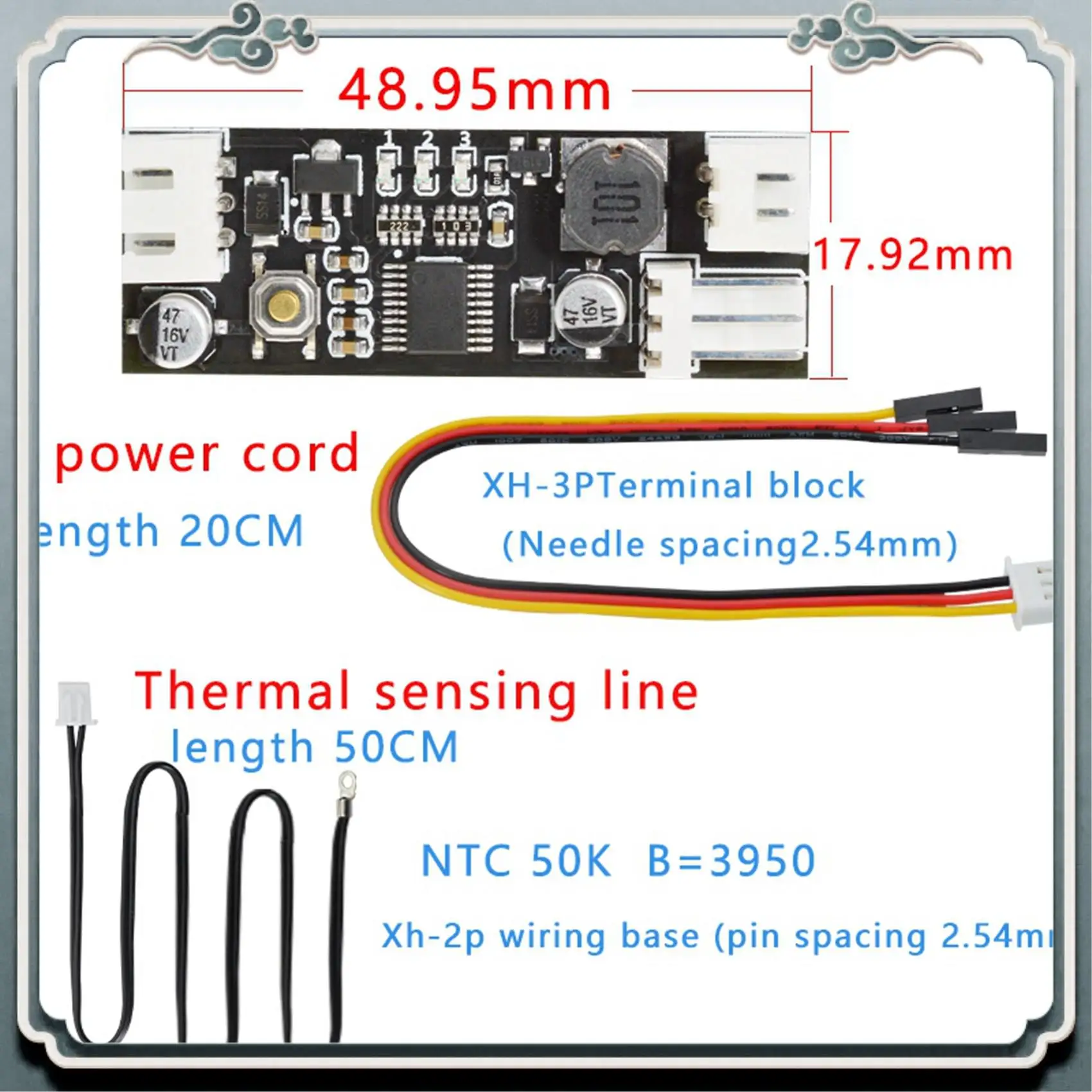 ABIJ-3X Temperature Controller Module Single 12V DC PWM 2-3 Wire Fan Temperature Control Governor Computer Fan