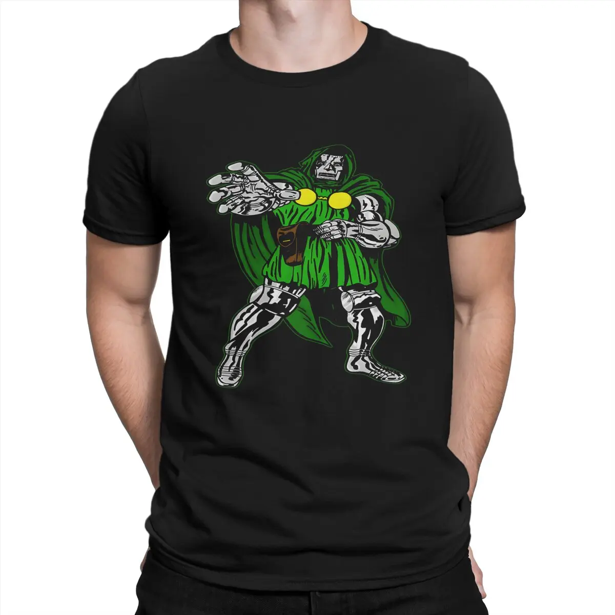 Cool Poster T-Shirt for Men Marvel Doctor Doom Funny 100% Cotton Tee Shirt Round Neck Short Sleeve T Shirt Classic Tops