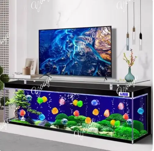

HLZ TV Cabinet Tea Table One-piece Fish Tank Hakka Large Ecological Aquarium