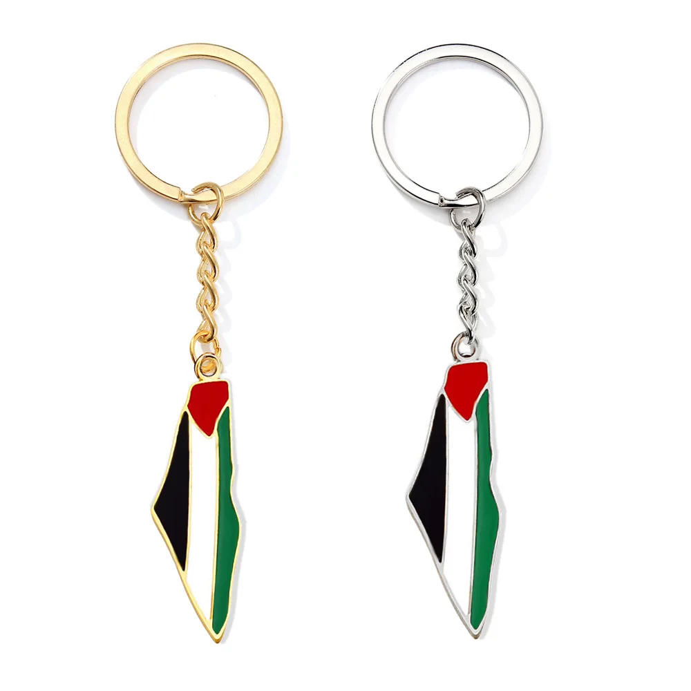 Ciondolo portachiavi bandiera mappa palestina per accessori ciondolo in metallo decorativo pace mondiale per uomini e donne