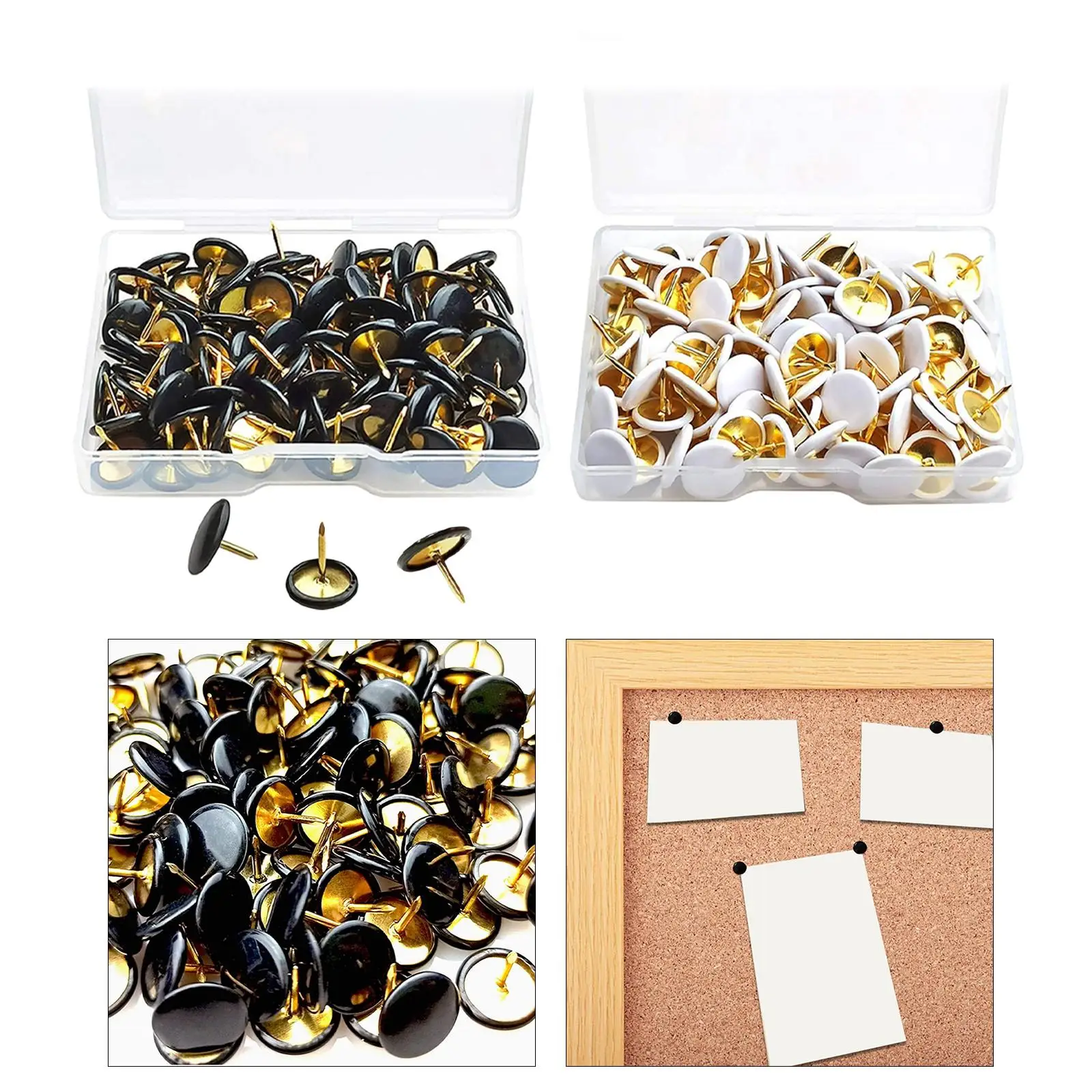 Imagem -04 - Cabeça Chata Decorativa Push Pins para Casa Bulletin Board Tacks Thumb 200 Pcs