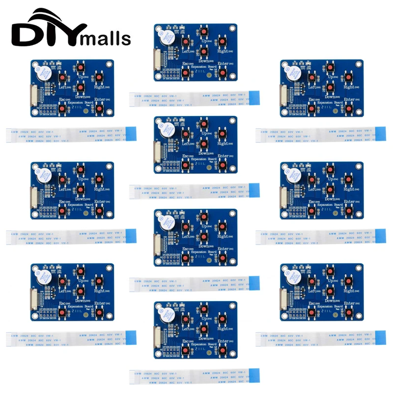 10PCS I/O Expansion Board for Nextion Enhanced HMI Intelligent LCD Display Module with Buzzer 8 Pin FFC Cable for Arduino