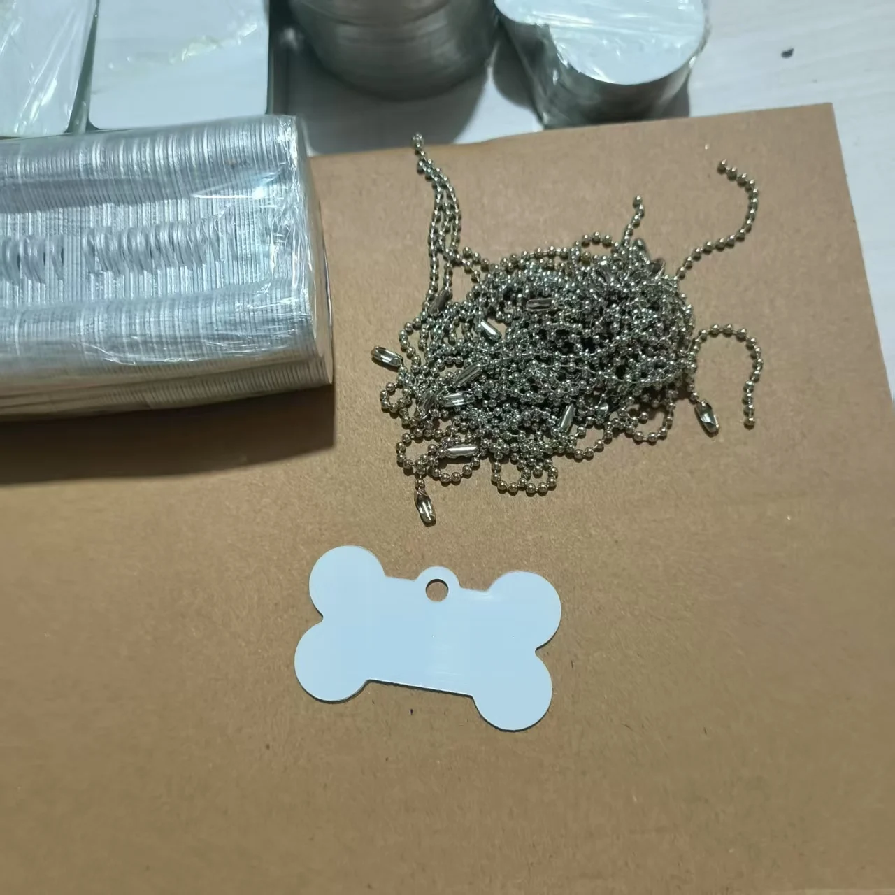 100pcs/lot Blank Sublimation Metal Pendant Tags Dog Cat Craft DIY Sublimation Ink Transfer Double Sides Print