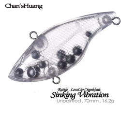 Chan’sHuang 20PCS Unpainted Blanks Bait Sinking Lipless Crankbait Rattles VIB Wobbler Vibration DIY Artificial Fishing Lures