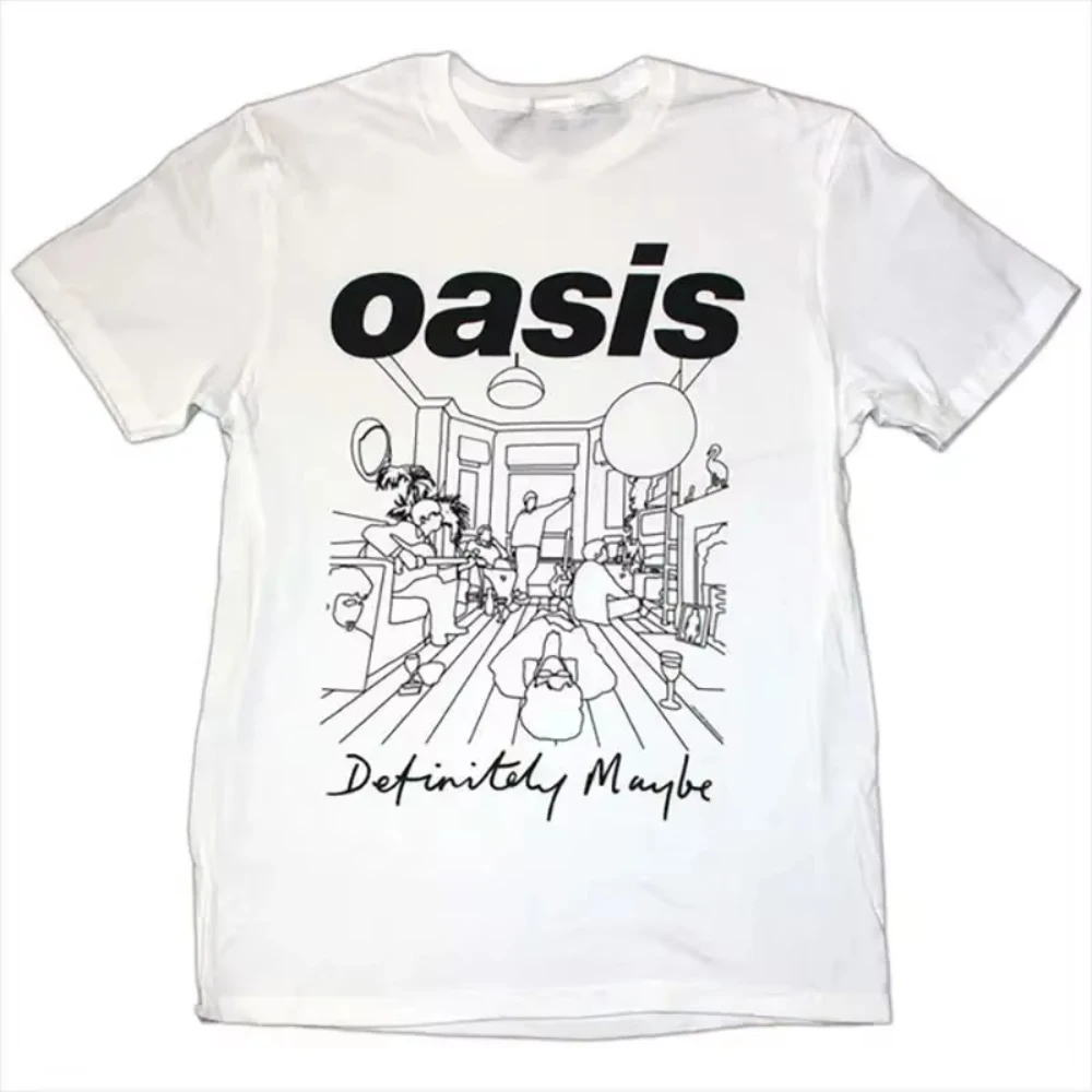 Camiseta O-oasis de música rock con diseño informal Retro para hombre, camiseta Unisex de algodón con cuello redondo, camiseta Popular de manga corta estilo siglo XXI