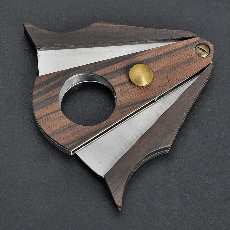 Sandalwood Cigar Cut Knife Stainless Steel Sharp Cigar Cutter Travel Knife Tool Pocket Cigar Scissors Cigars Accessories Gifts