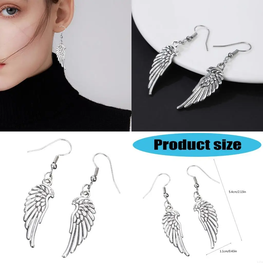 

X4YA Elegant Wing Drop Earrings Party Ear Hooks Fashion Ear Jewelry Alloy Texture