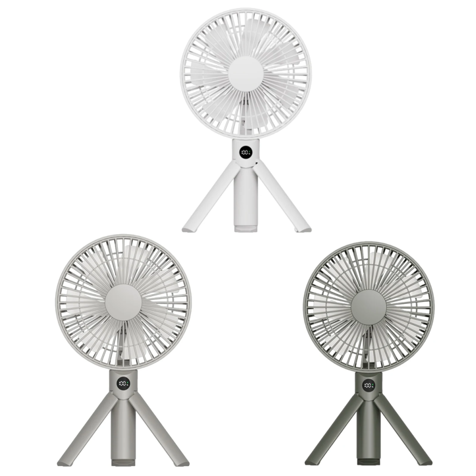

Portable Handheld Rechargeable Fan USB Rechargeable 4 Speed Wind Camping Tripod Fan for Outdoor Desktop Use/Tent Ceiling