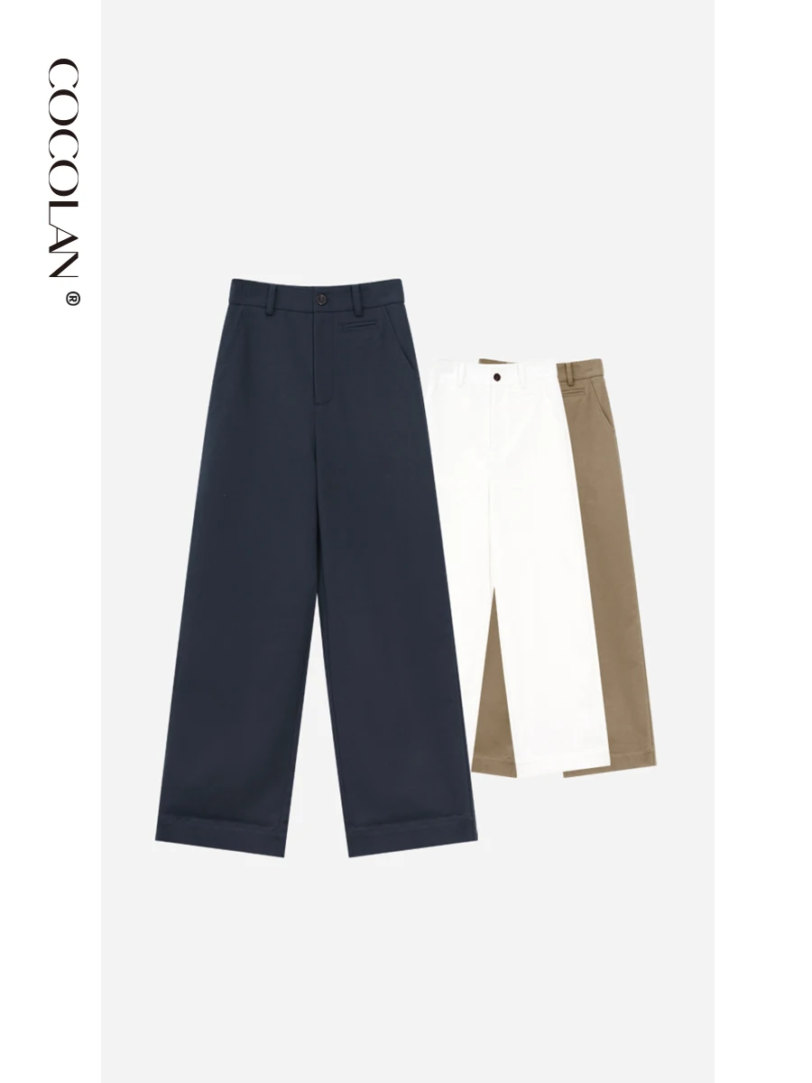 

Женские повседневные брюки LAN прямого кроя, весна 2026, со средней/высокой талией, из хлопкового бленда с эластаном, комфортные, хорошо сидящие