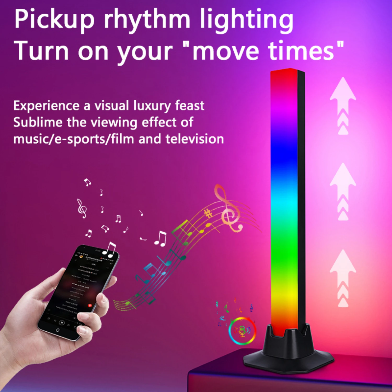 New RGBIC LED Light 30cm - 2 Pack Ambient Mood Night Desktop Decor Lamp for TV PC Gaming, Music Pickup Lighting