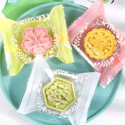 100pcs Transparent Garland Machine Seal Bag Egg Yolk Crisp Cookie Nougat Pastry Mooncake Packaging Mid-Autumn Festival Decora