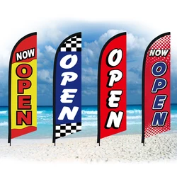 Open Flag Opening Shop Feather Flag Only Swooper Without Pole Beach Flag Custom Outdoor Sport Club Advertising Decoration Banner