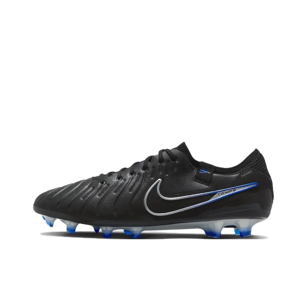 Nike Original Black Tiempo Legend 10 Elite FG Men's Soccer Cleats Natural Turf Comfortable Non slip Wear resistant