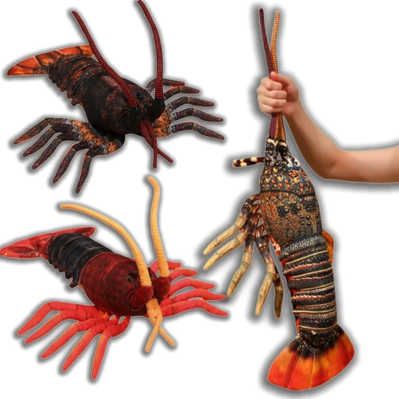 Simulation Lobster Plush Figurine Red Dark Spotted Marine Print Soft Stuffed Pillow Lovely Lobster Plushies Animal Home Decor