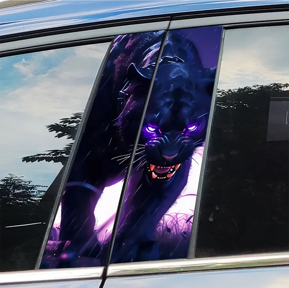 

Vicious Leopard Car Stickers Auto B Pillar Waterproof Center Column Decor Cover Scratches Car Doors Pillar Decals Accessories
