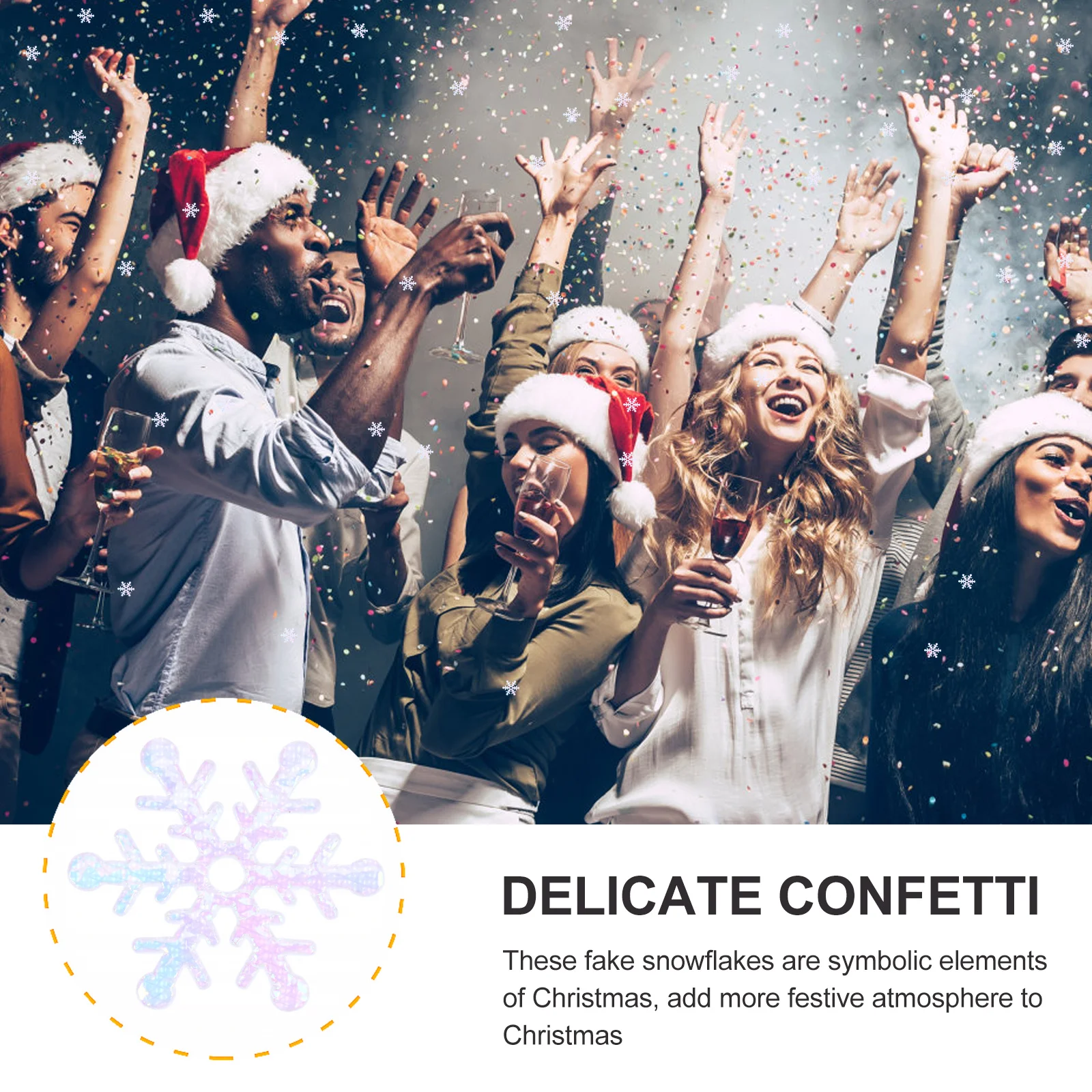 

600Pcs Fake Snowflakes Confetti Adornments Premium Material Odorless Safe DIY Decoration Beautiful Confetti for Holiday Events