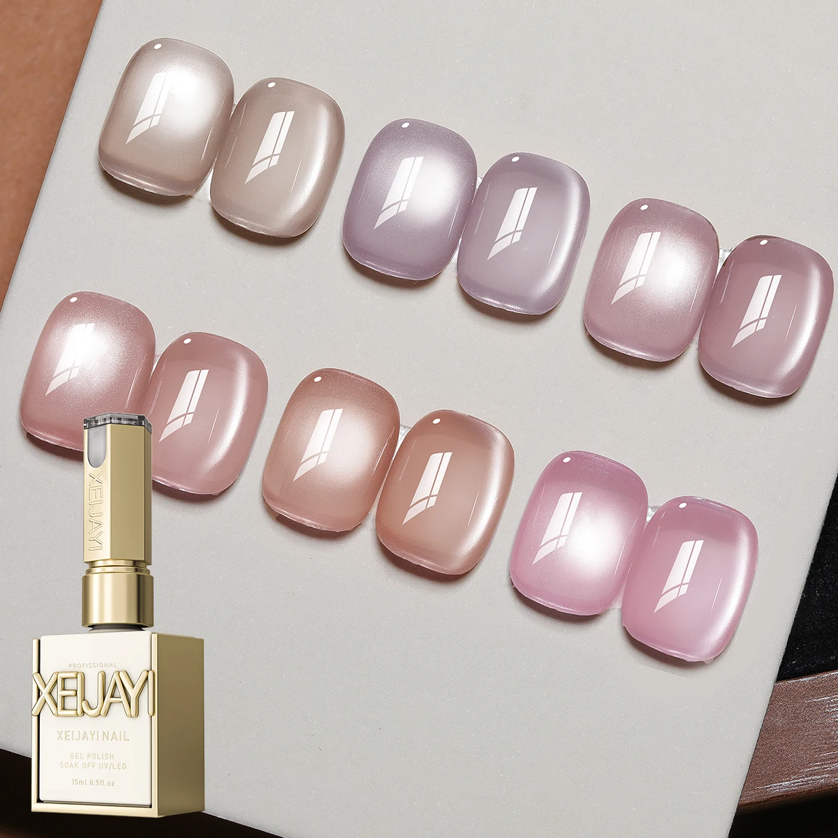 6 قطعة 15 مللي سلسلة الوردي عين القط جيل للأظافر مجموعة طلاء الأظافر شبه الدائم مسمار الفن تمرغ الأشعة فوق البنفسجية LED صالون الأظافر لتقوم بها بنفسك صالون الأظافر هلام