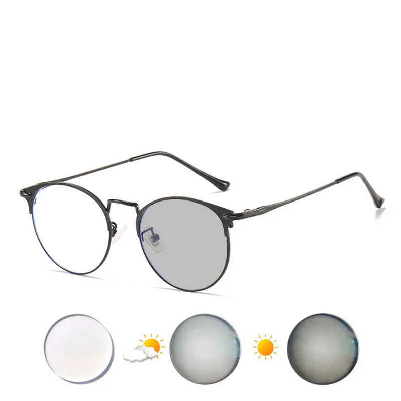 Myopia Glasses SPHERE -0.5 To -10 Men Women Elegant Metal Frame Prescription Spectacles Blue Light Blocking Or Photochromic F042