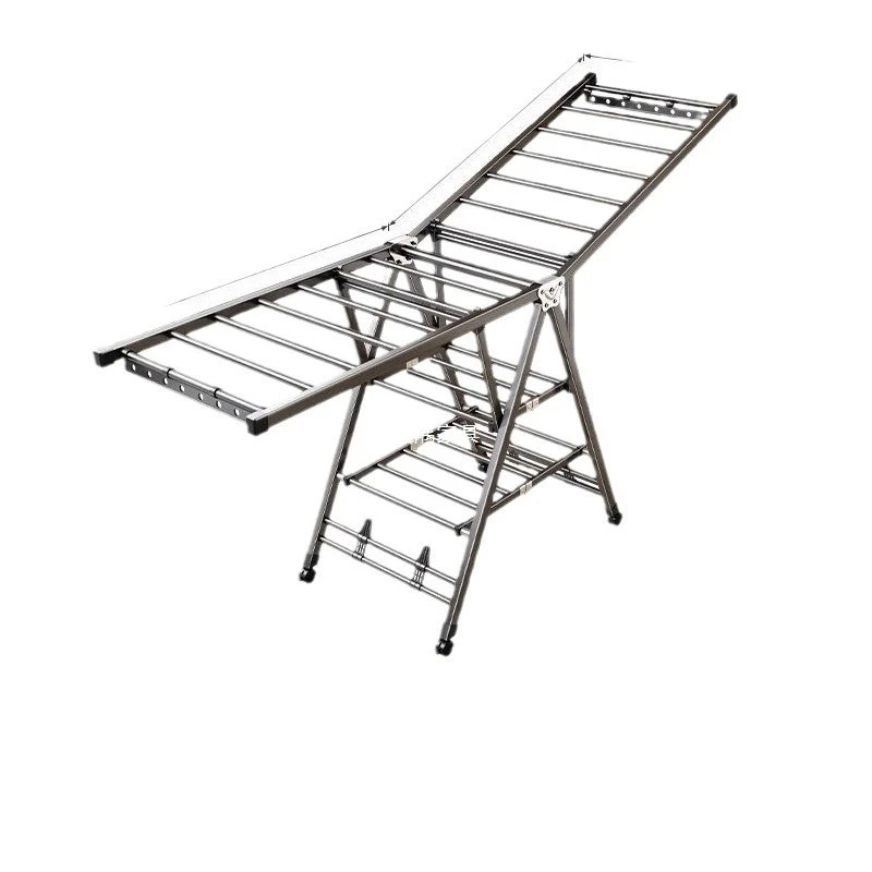 Floor-to-ceiling bedroom household clothes hanging folding clothes drying rod retractable drying quilt drying rack balcony