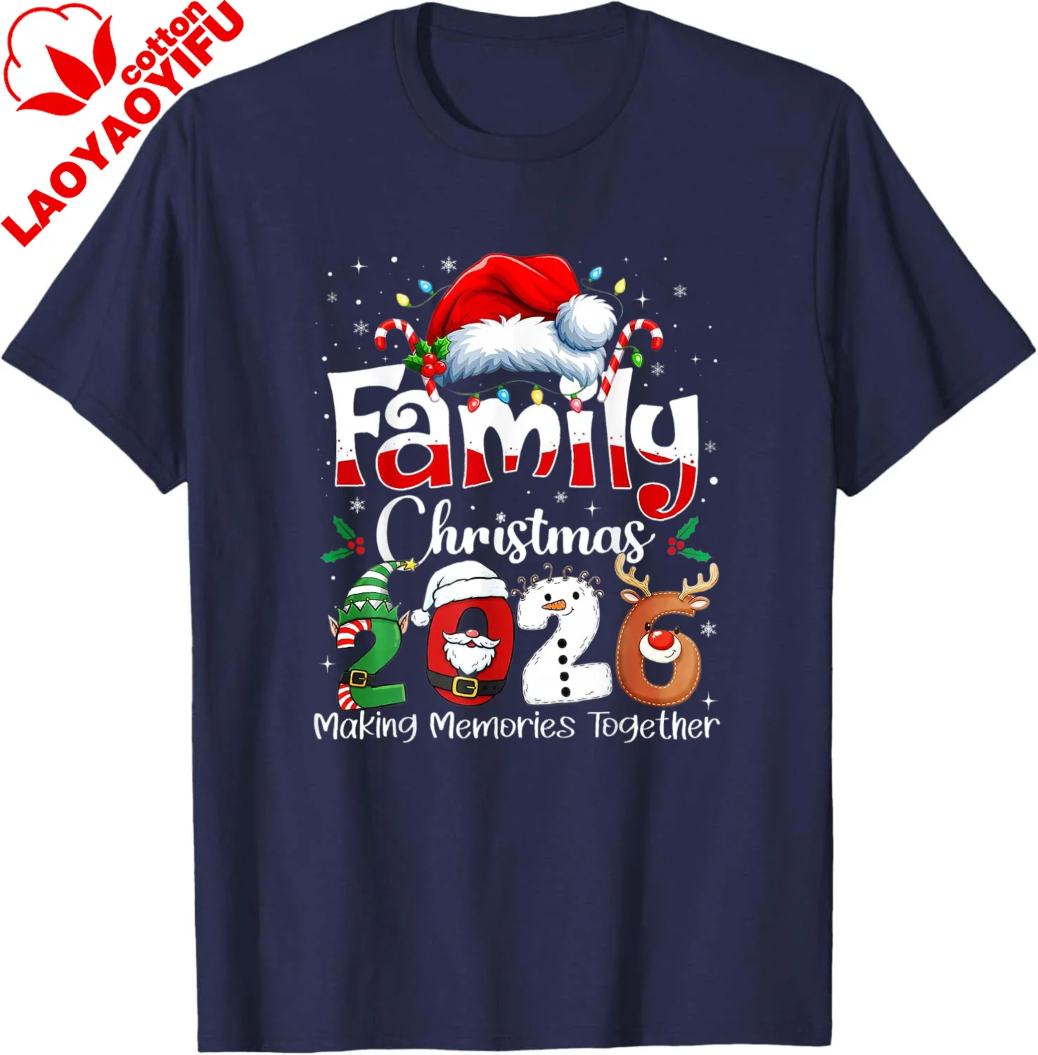 Family Christmas 2026 Matching Outfit Xmas Squad Santa T-Shirt Kawayi Gifts for Men Unisex Individuality Cotton Vintage Clothes