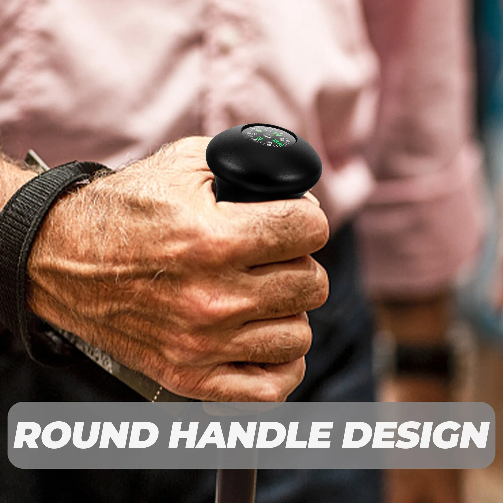 

Universal Trekking Spherical Cover Compass Hiking Mountaineering Outdoor Lightweight Durable Aluminum Walking Stick Accessory