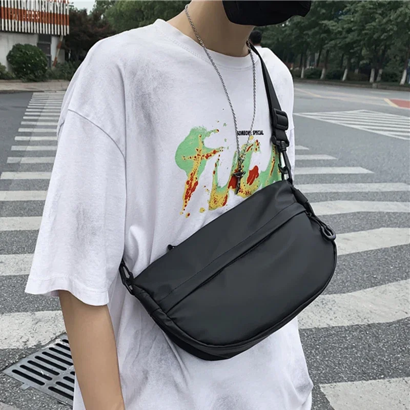 2024 NEW Casual Solid Color Men Bags Luxury Designer Shoulder HandBag Nylon Cloth Lady Messenger Mobile Phone Bag bolso hombre