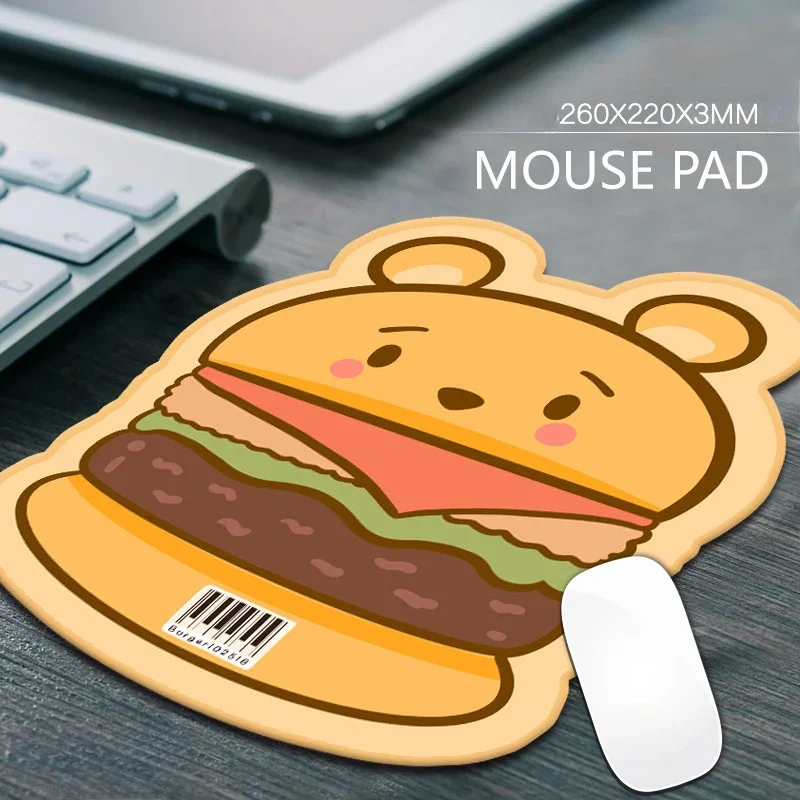 

Cute Hamburger Mouse Pad Gaming Rubber Anti-skid Cartoon Art Design Table Mat Accessory Office Desk Kawaii Non-slip Deskmat