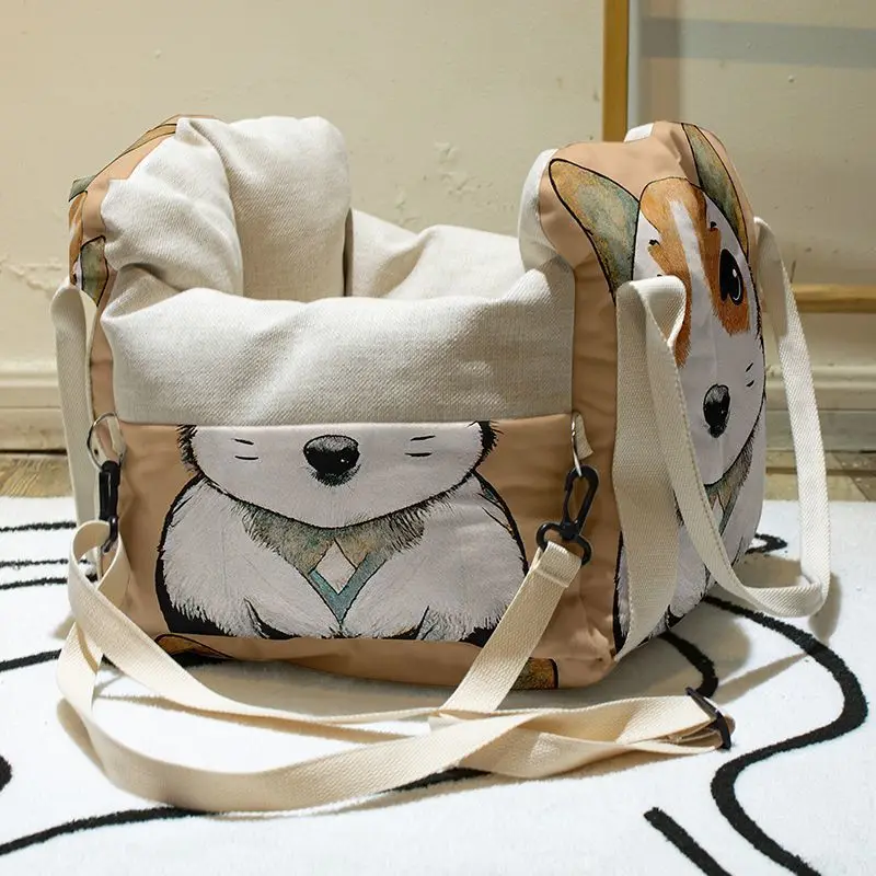 Pet car kennel safety seat dog ride car front row rear dog pad car