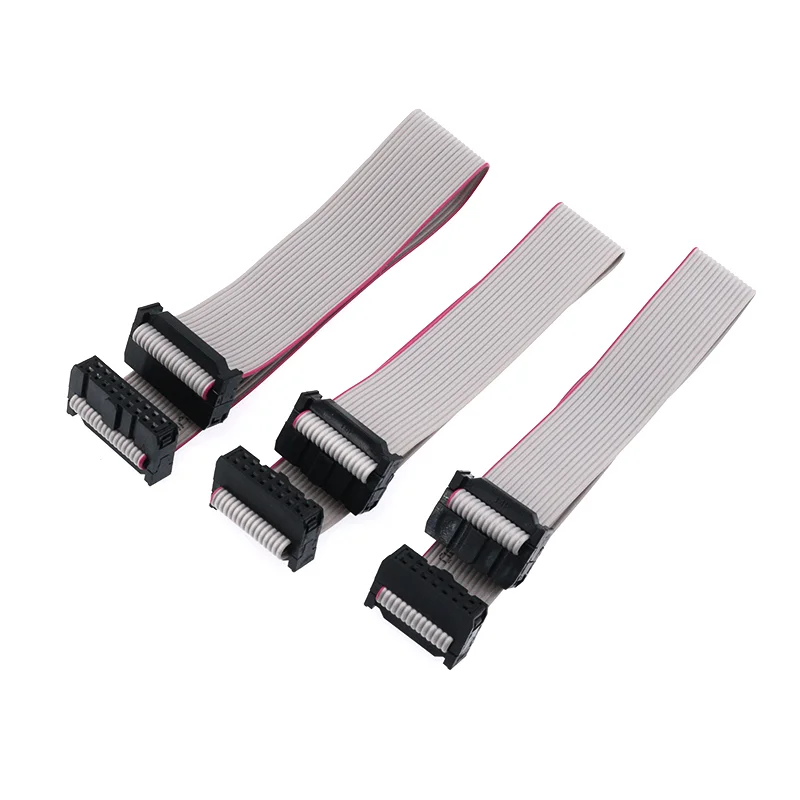 Gray Flat Ribbon JTAG ISP AVR Download Cable 2.54MM Pitch FC-6P/10P/12P/14/16/20/26/30/40/50/60/64 Pin Connector 200mm Data Wire
