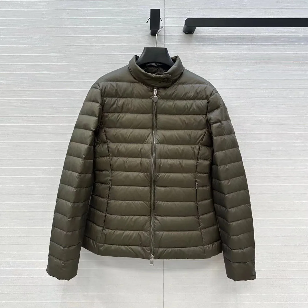 

2025 New Autumn Winter White Duck Down Basic Coat Women Turtleneck Long Sleeve Zipper Pocket Solid Color Slim Casual Jacket
