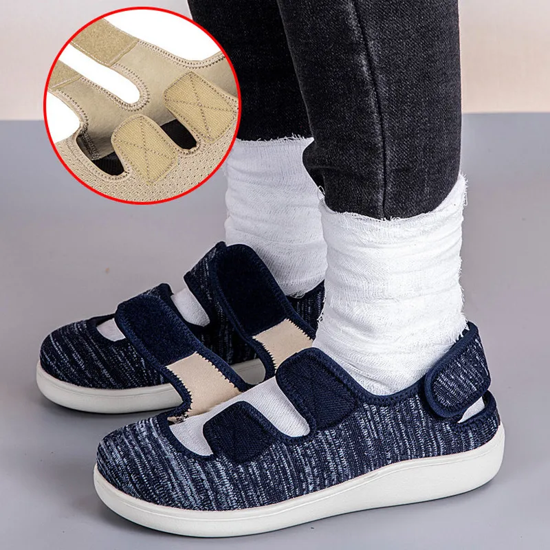 Nouvelles chaussures décontractées orthopédiques pour femmes, pour pieds larges et enflés, unisexe, avec ajustement pour l'éversion du pouce, souples et confortables, pour hommes diabétiques