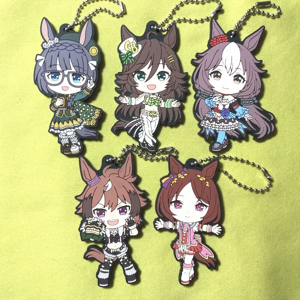 Umamusume: Pretty Mejiro Ryan Rhein Kraft Shinko Windy Cartoon Pendentif en caoutchouc Porte-clés Accessoires de sac Ornement Cadeau de Noël