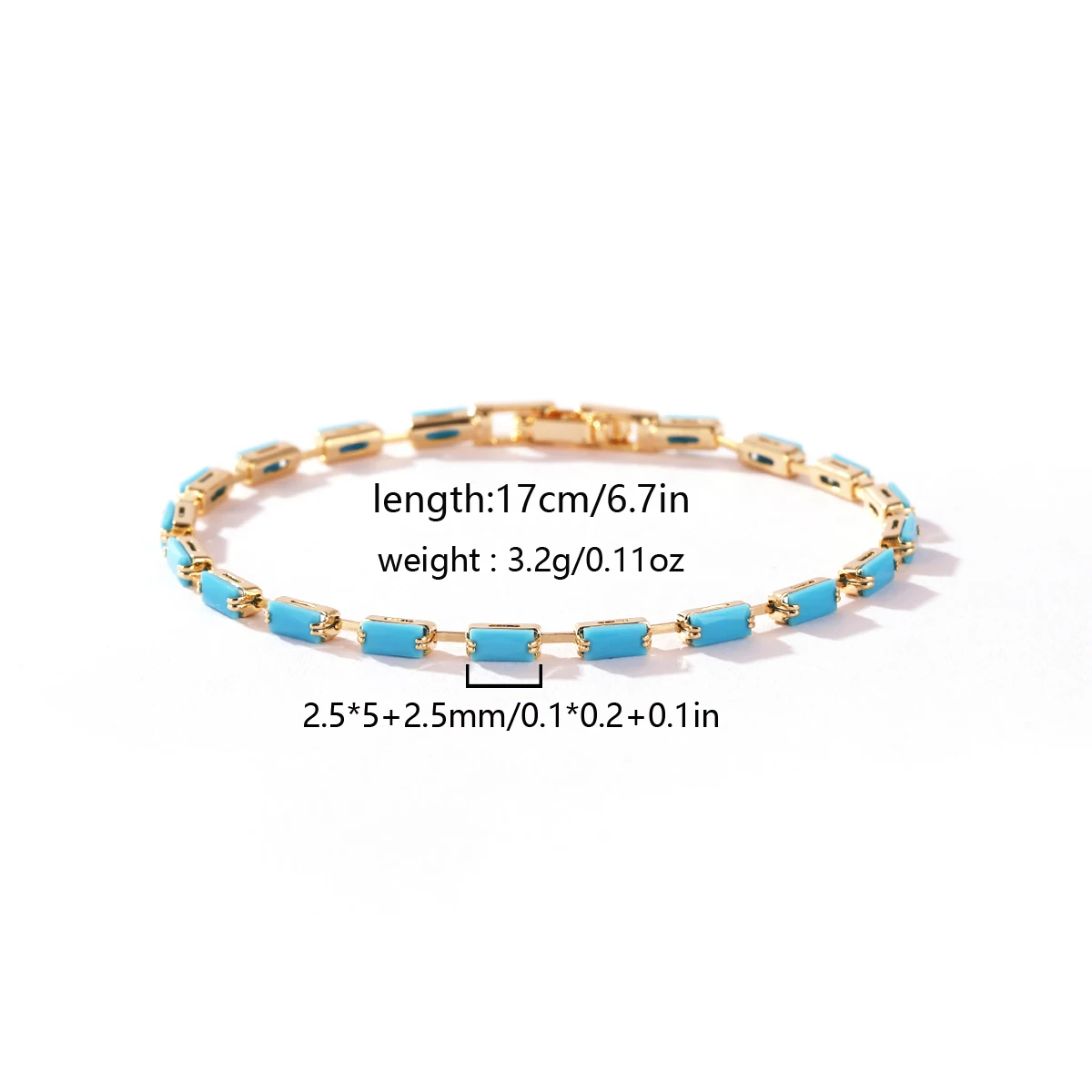 Hochwertige Modische Einfache Blaue Türkis-CZ Gestapelte Tennis-Armbänder für Damen und Herren Nischendesign Perfektes Schmuckgeschenk Großhandel – Detail 6