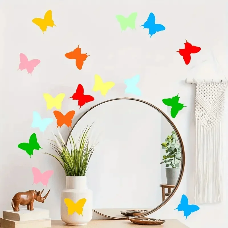 18pcs 6 Colors Butterfly Sticky Notes Colorful Die-Cut Memo Pads Cute Self-Adhesive Notepaper for School Office DIY Crafts