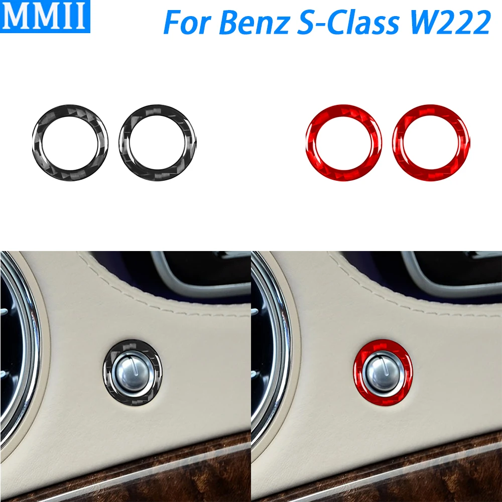 

For Benz S-Class w222 2013-2020 Carbon Fiber Side Air Vent Outlet Button Panel Cover Car Interior Decoration Accessories Sticker