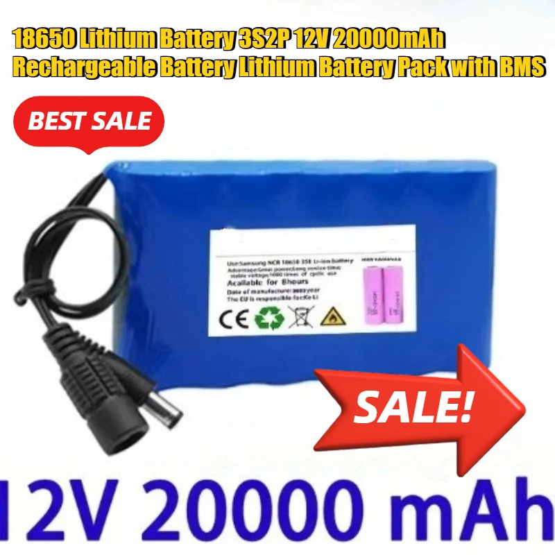 

18650 Lithium Battery 3S2P 12V 20000mAh Rechargeable Lithium Battery Pack with BMS