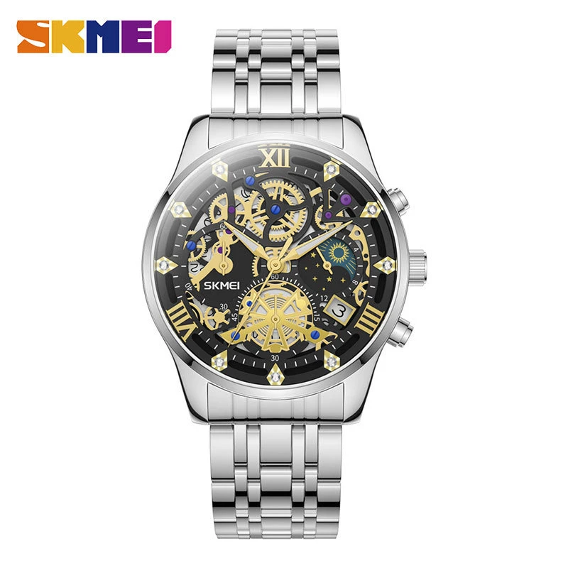 Skmei Luxury High Quality Man Watch Waterproof Luminous Chronograph Date Men Wristwatch Stainless Steel Quartz Men's Watches