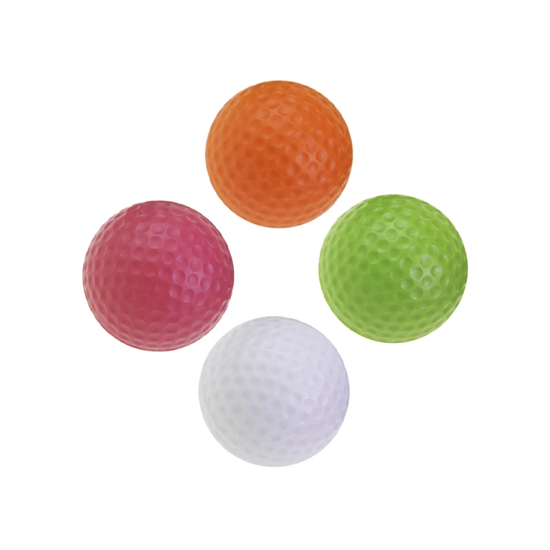 4 قطعة 42 مللي متر كرة جولف ناعمة للتدريب الداخلي والخارجي كرات إسفنجية من البولي يوريثان للاعبي الغولف هدية وردي برتقالي أخضر أبيض اللون