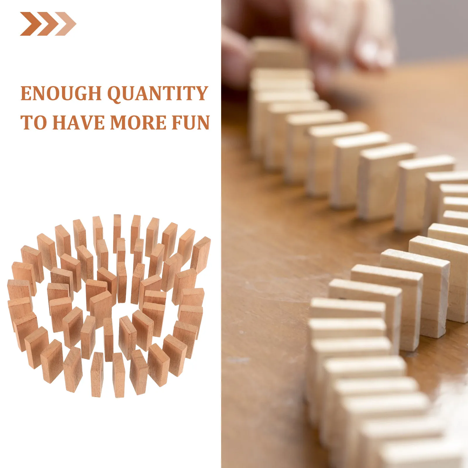 50Pcs Wooden Dominoes Natural Color Compact Box Durable Family Party Outdoor Board Game Fun Logical Play