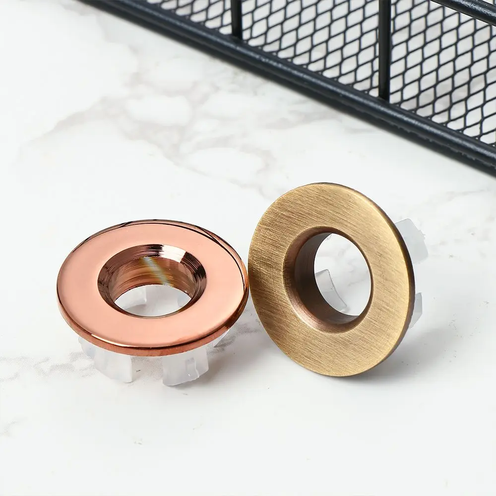 Hollow Tub Drain Stopper Round Ring Sink Hole Cover Trim Ring Cap Overflow Covers Basin Insert Replacement