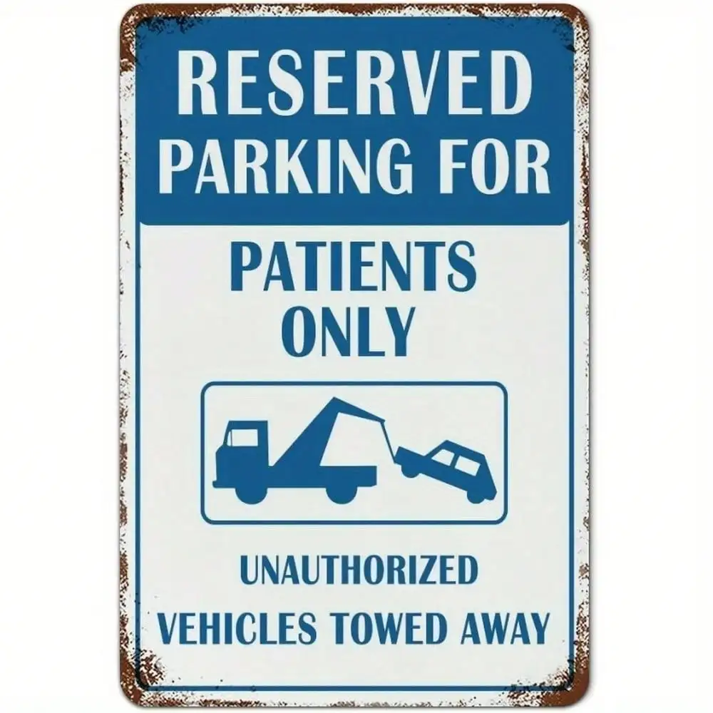 [Ally Metalworks] Hospital Patient Parking Only Sign - Funny Metal Decor for Indoor Outdoor