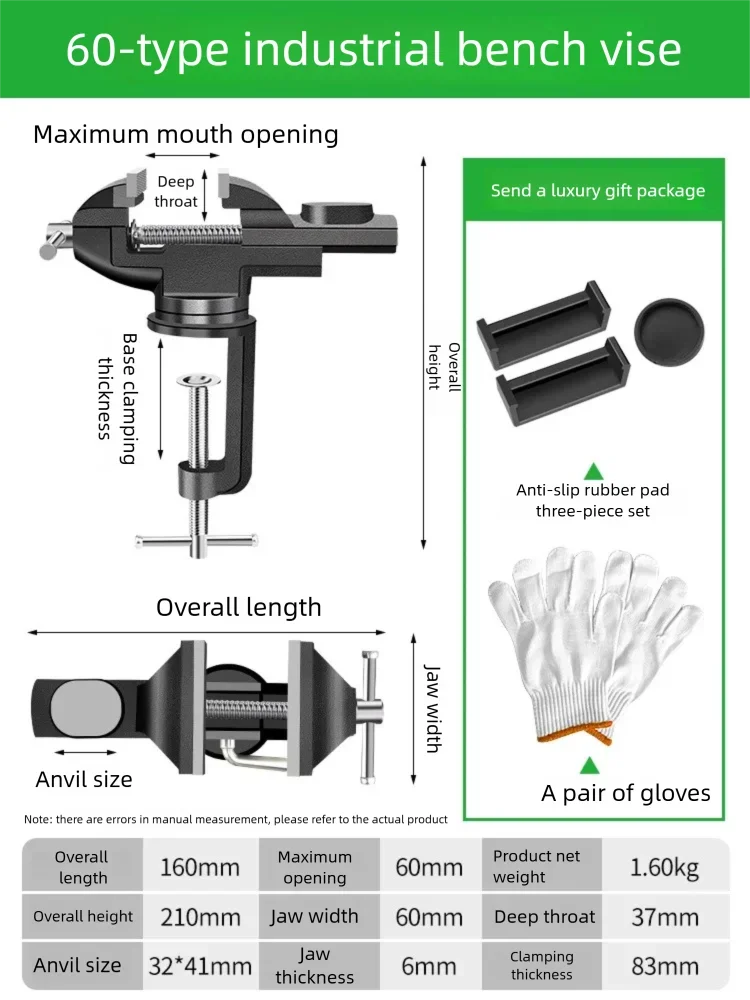 360-Grad-Mini-Tischschraubstock, drehbarer Klemmhalter, universeller Schraubstock, Desktop-Schraubstock, Reparatur, Holzarbeiten, Schmuckherstellung, Handwerkzeug – Detail 2