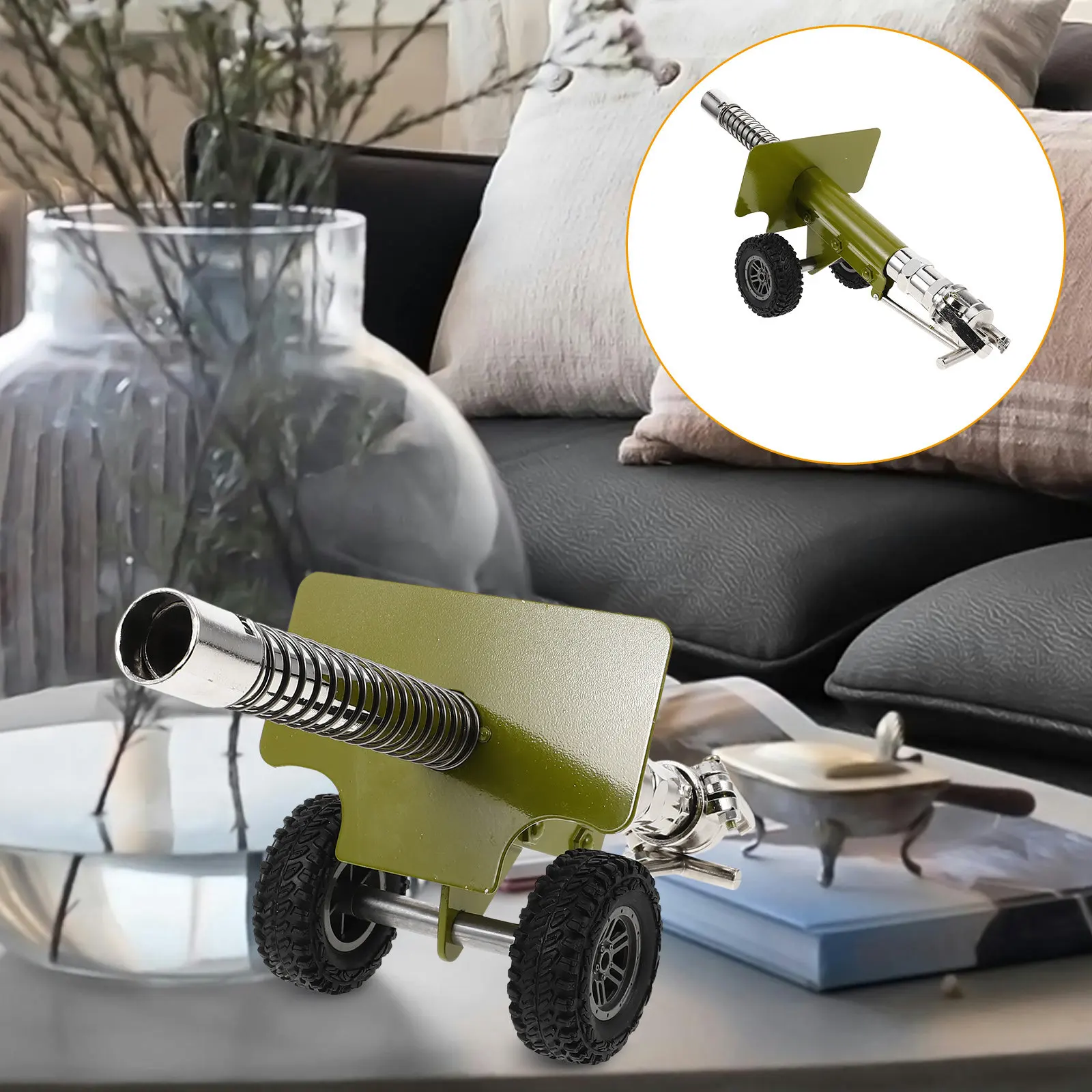 

Mini Stainless Steel Cannon Decor for Desk TV Cabinet Home Office Decoration Vintage Style Desktop Ornament Indoor Decor Gift