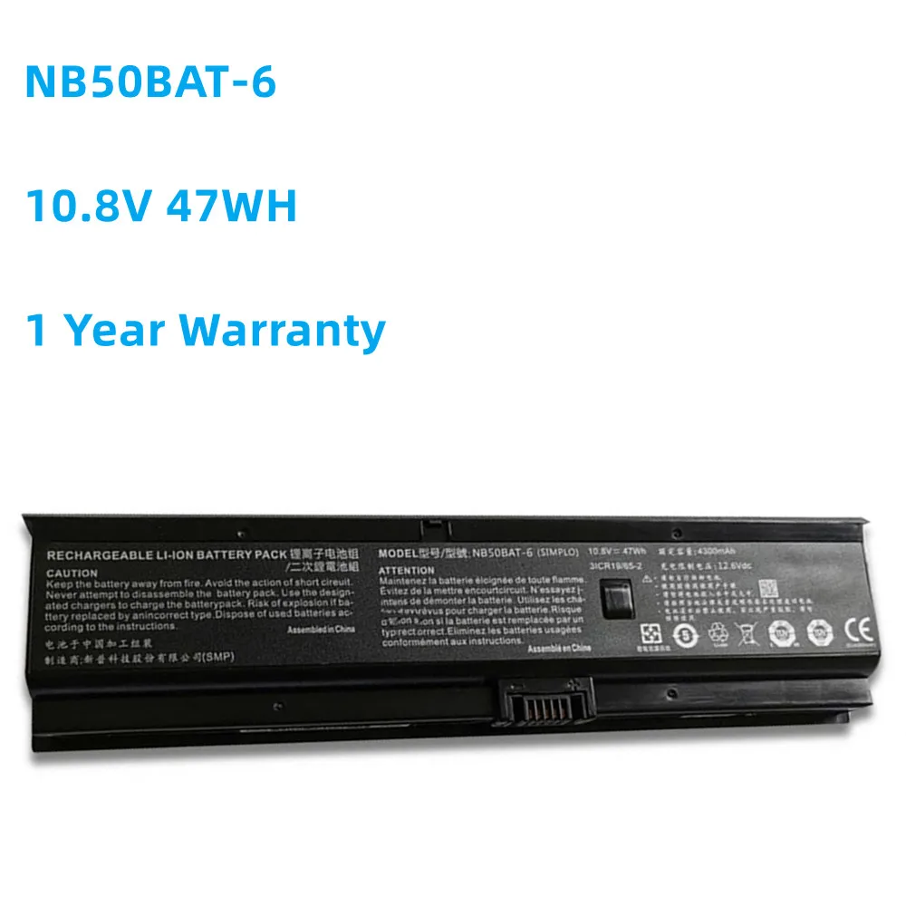 New 10.8V 4300mAh 47Wh NB50BAT-6 Battery for Hasee ZX6-CP5S ZX6-CP5S1 QX-350 RX ZX6-CP5T Laptop